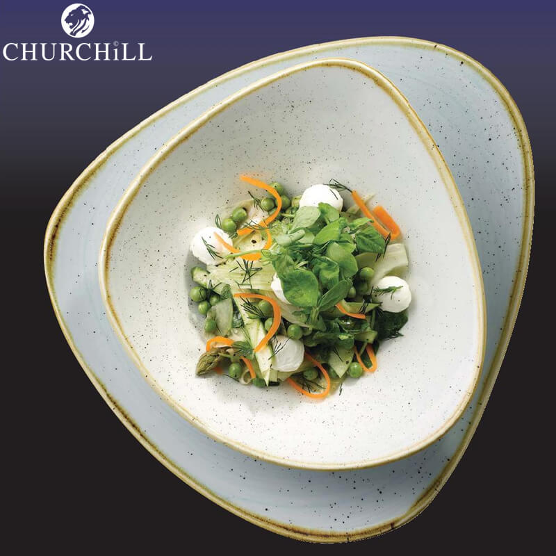 18 5X18 5 Cm Churchill Stonecast deep triangular plate in vitrified porcelain