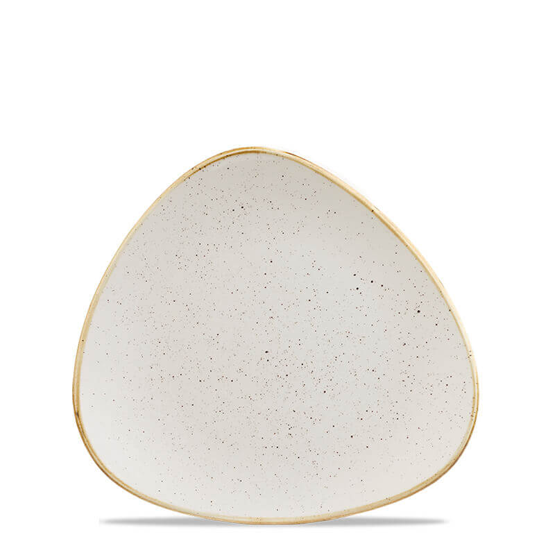 19 2X19 2 Cm Churchill Stonecast flat triangular plate in vitrified porcelain