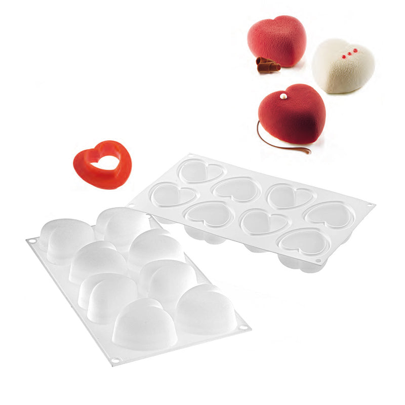 8 Silikomart Molds Mini Amorini Heart Mold in Silicone