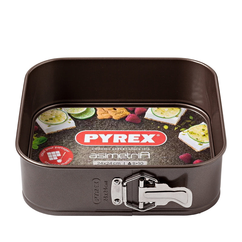 24X24 Cm Pyrex Asimetria Moule à gâteau carré amovible antiadhésif