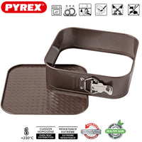 24X24 Cm Pyrex Asimetria Moule à gâteau carré amovible antiadhésif