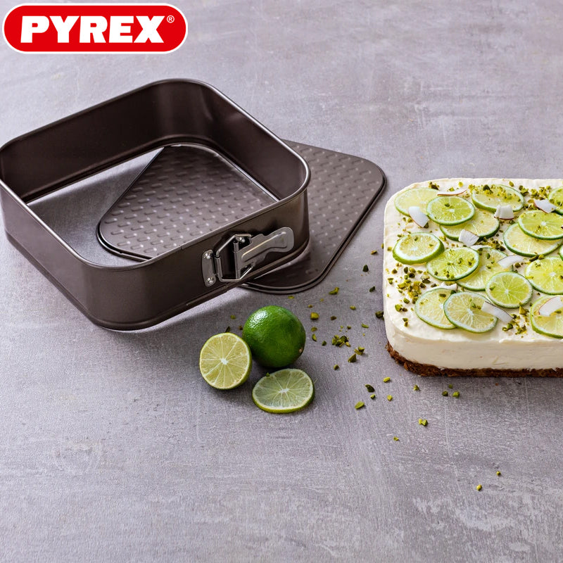 24X24 Cm Pyrex Asimetria Moule à gâteau carré amovible antiadhésif