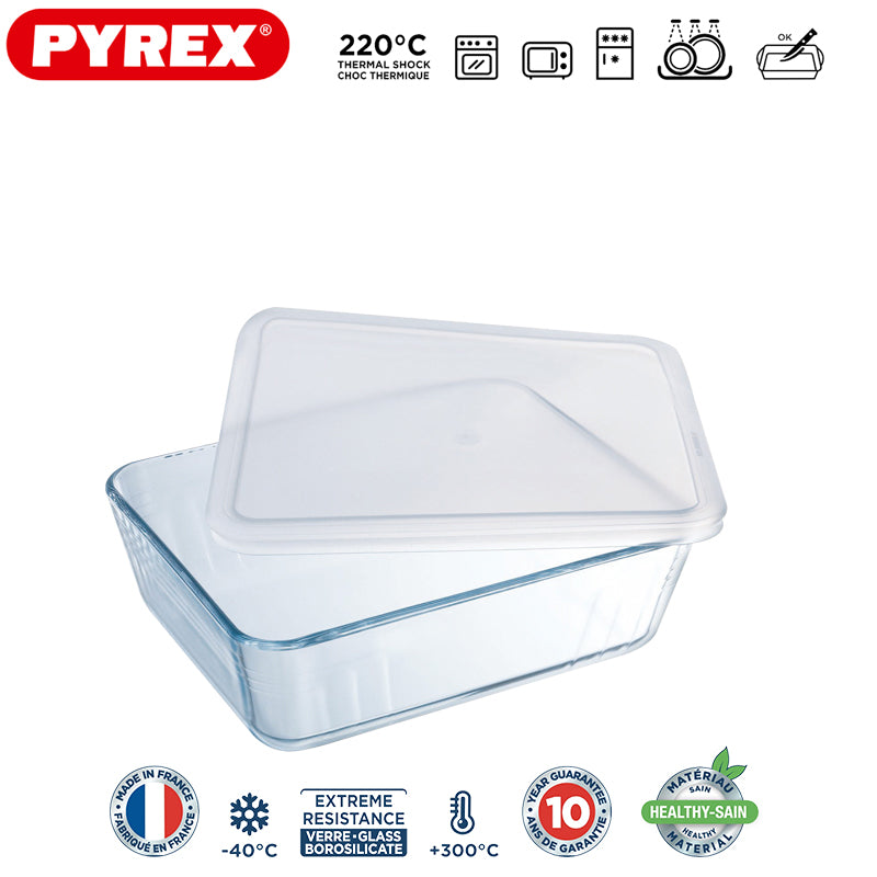 Pyrex Cook And Freeze rechthoekige voedselcontainer in borosilicaatglas