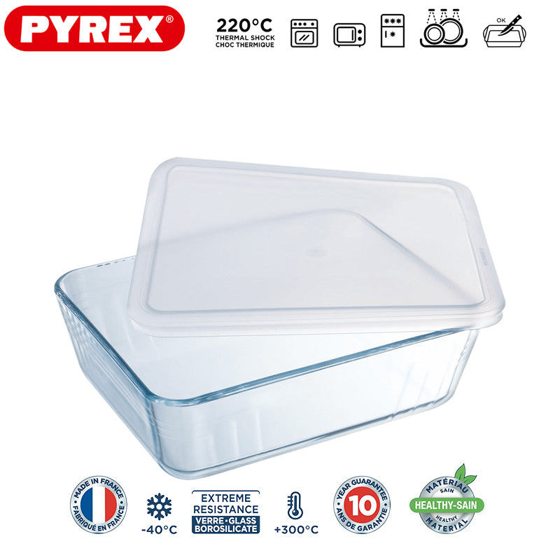 Pyrex Cook And Freeze rechthoekige voedselcontainer in borosilicaatglas