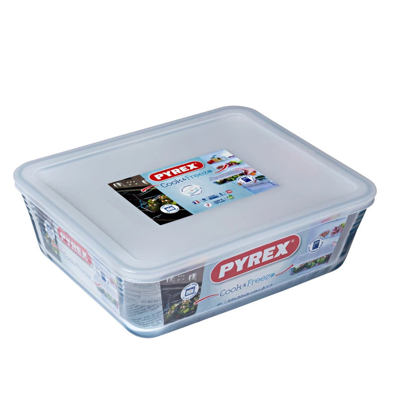 Pyrex Cook And Freeze rechthoekige voedselcontainer in borosilicaatglas