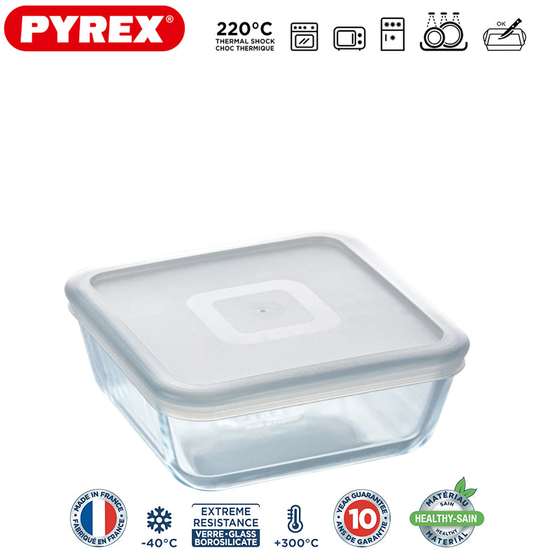 Pyrex Cook And Freeze Contenitore Per Alimentiquadrato In Vetro Borosilicato