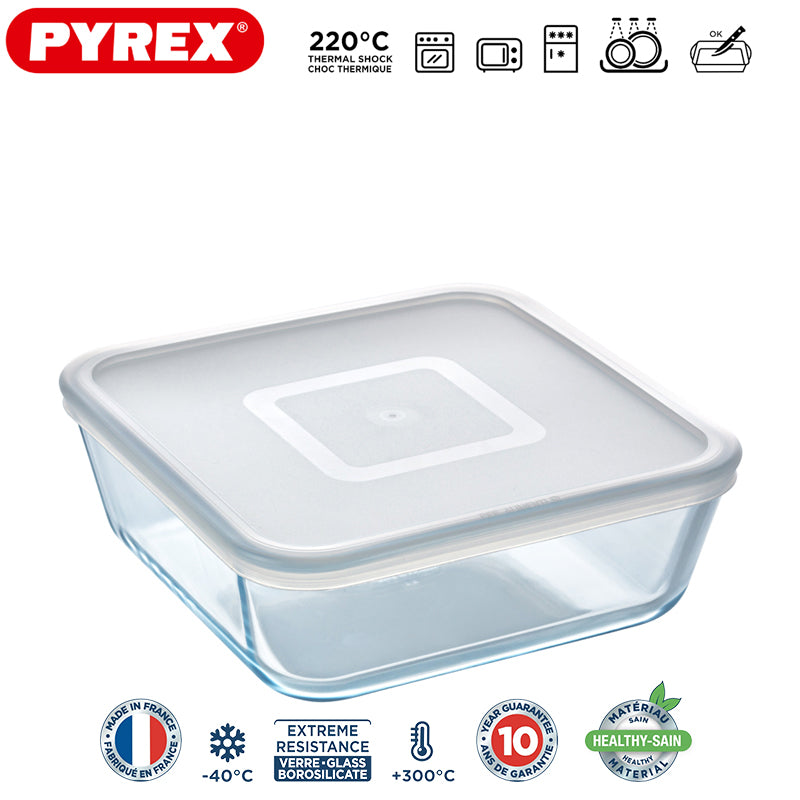 Pyrex Cook And Freeze Contenitore Per Alimentiquadrato In Vetro Borosilicato