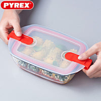 Pyrex Cook And Heat recipiente cuadrado para alimentos de vidrio borosilicato con tapa de válvula de vapor