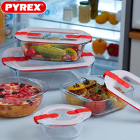 Pyrex Cook And Heatcontenitore Per Alimenti Rettangolare In Vetro Borosilicato Con Coperchio Con Valvola A Vapore