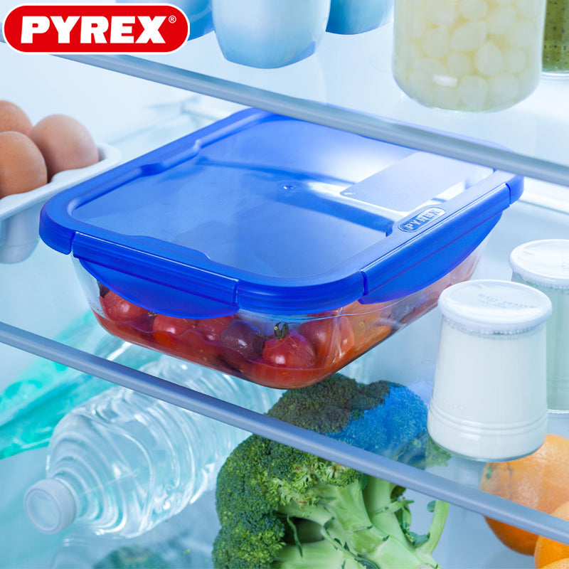 Pyrex Cook And Go luftdichter rechteckiger Lebensmittelbehälter aus Borosilikatglas