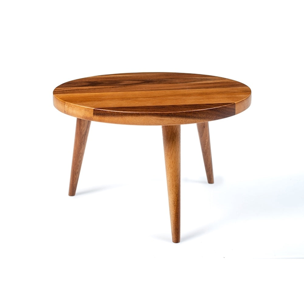 32 cm - H&H Acacia Soporte elevado redondo In Legno di Acacia