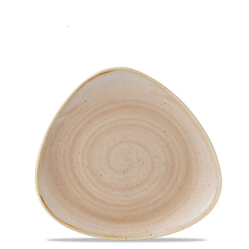 19 2X19 2 Cm Churchill Stonecast flat triangular plate in vitrified porcelain