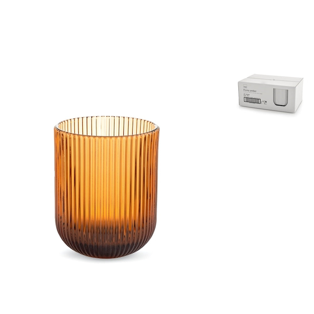 28 cl - H&H Peony Waterglas van glas - Set van 6 st