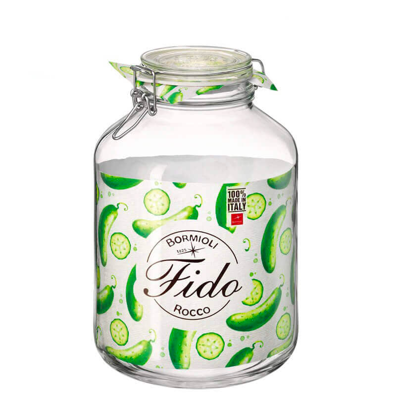 500 Cl Bormioli Rocco Fido Cylindrical Airtight Glass Jar in Glass