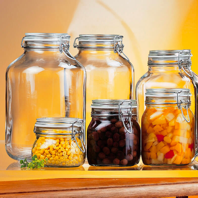 500 Cl Bormioli Rocco Fido Cylindrical Airtight Glass Jar in Glass