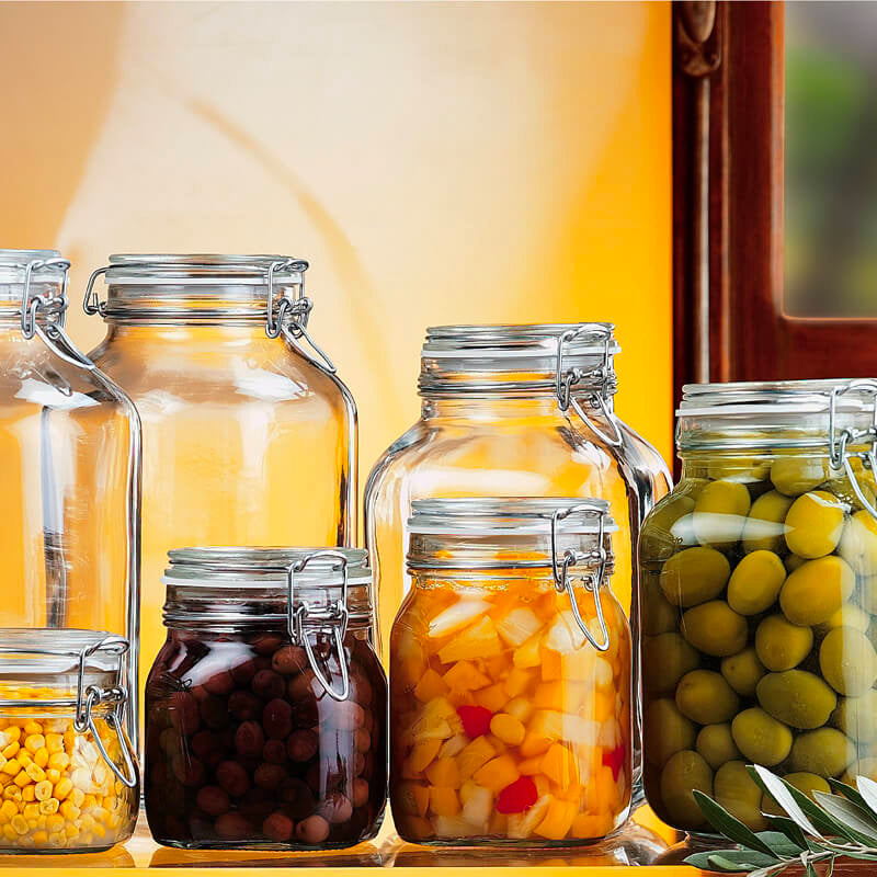 400 Cl Bormioli Rocco Fido Zylindrisches luftdichtes Glas aus Glas