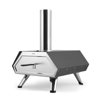72x43x60 cm - H&H Draagbare pellet pizzaoven van roestvrij staal