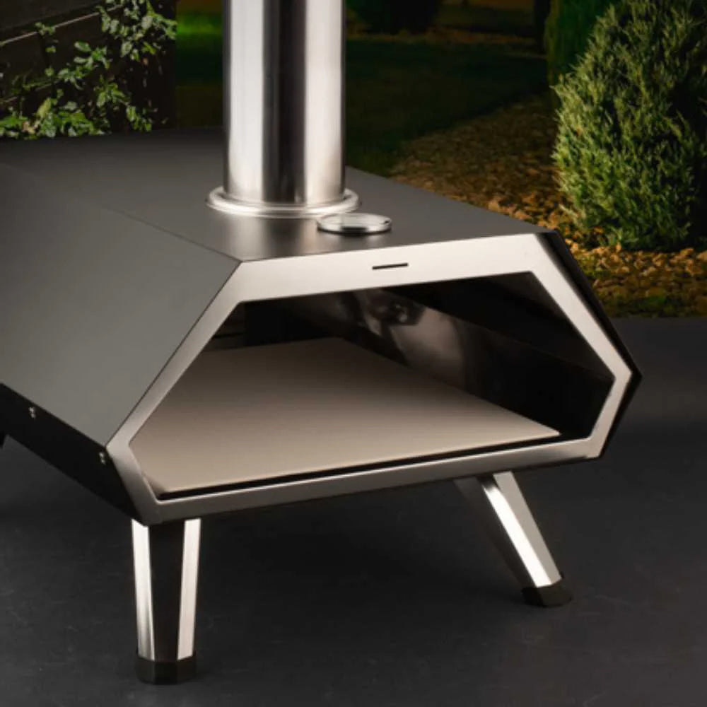 72x43x60 cm - H&H Draagbare pellet pizzaoven van roestvrij staal