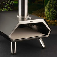 72x43x60 cm - H&H Draagbare pellet pizzaoven van roestvrij staal