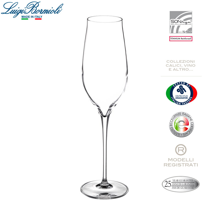 27 Cl Bormioli Luigi Vinea Flûte à champagne en verre Set de 6 pièces