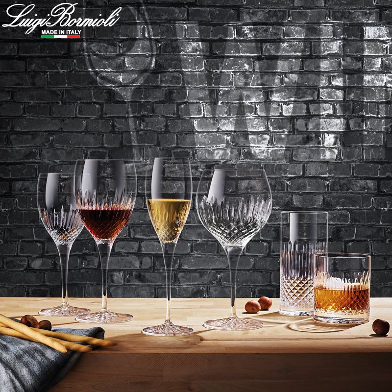 52 Cl Bormioli Luigi Diamante Red Wine Glass in Glass Set of 4 Pieces