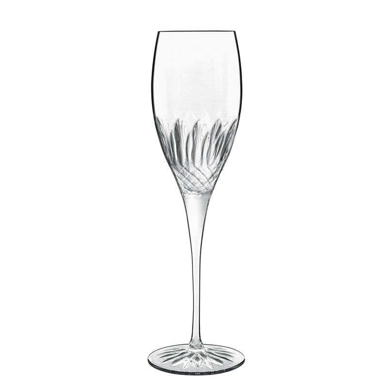 22 Cl Bormioli Luigi Diamante Flute Glass in Glass Set of 4 Pieces