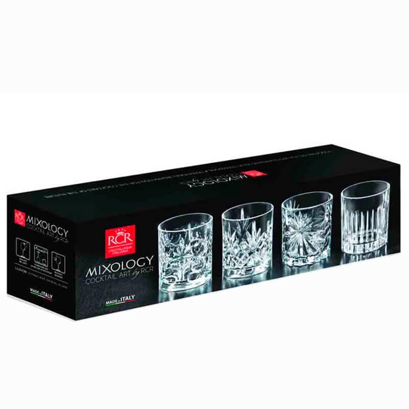 Rcr Mixology Calici And Bicchieri Cocktail In Vetro Set 4 Pezzi