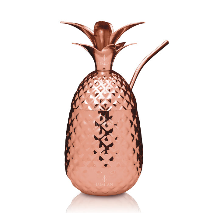 50 Cl Lumian Pineapple Cocktailglas mit Strohhalm aus Edelstahl