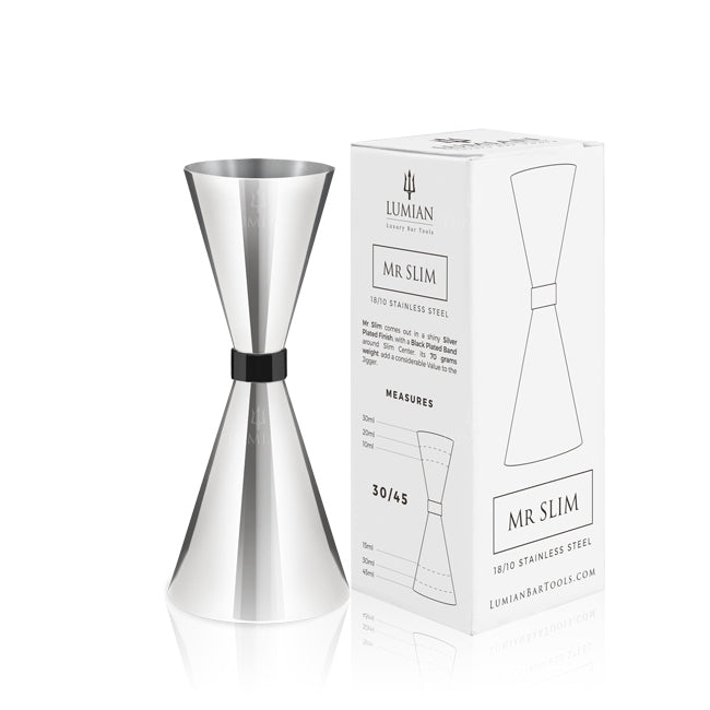 3 4 5 Cl Lumian Mr Slim Black Ruby Cocktail Jigger Measure In Stainless Steel