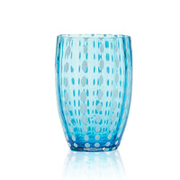 32 Cl Zafferano Perle White Dot Water Glass in Glass Set of 2 Pieces