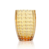 32 Cl Zafferano Perle White Dot Water Glass in Glass Set of 2 Pieces