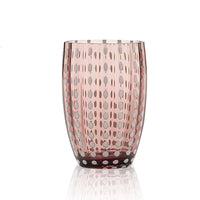 32 Cl Zafferano Perle White Dot Water Glass in Glass Set of 2 Pieces