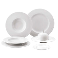 25 Cm Costa Verde Saturno Assiette creuse en porcelaine Set de 12 pz