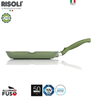 26X26 Cm Risoli Dr Green Stone plancha carrée antiadhésive aluminium