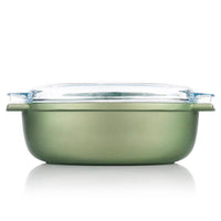 36X24 Cm Risoli Dr Green Stone Ovale Antihaft-Bratform aus Aluminium mit Glasdeckel