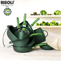 30 Cm Risoli Dr Green Stone wok avec manche antiadhésif aluminium