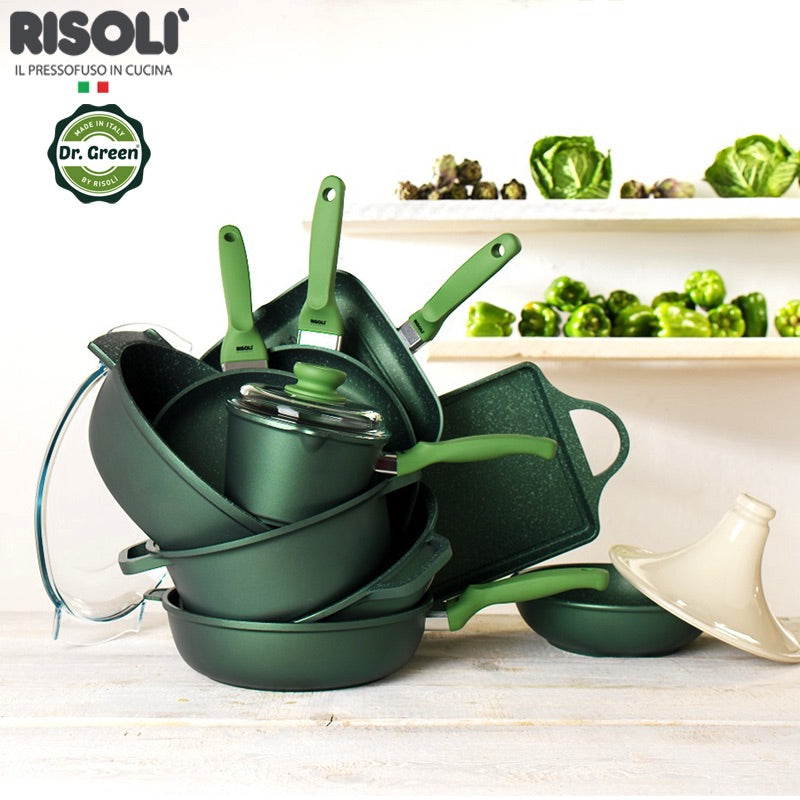 30 Cm Risoli Dr Green Stone wok avec manche antiadhésif aluminium