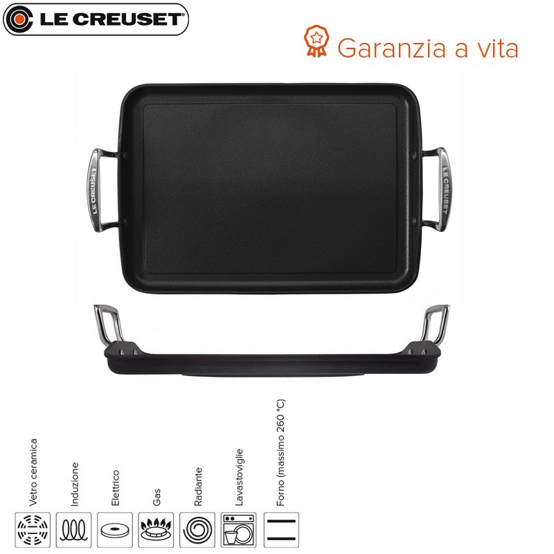 35X25 Cm Le Creuset Les Forgees Plancha Rectangular Antiadherente En Aluminio