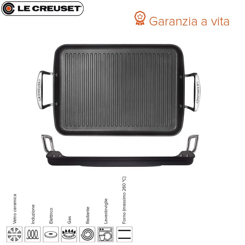 35X25 Cm Le Creuset Les Forgees Plancha Rectangular Antiadherente En Aluminio