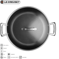 Le Creuset Les Forgees Sauteuse basse antiadhésive en aluminium avec couvercle