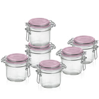 20 Cl Bormioli Rocco Fido Aromateca Pot hermétique cylindrique en verre Tappo Rosa Set de 6 pz