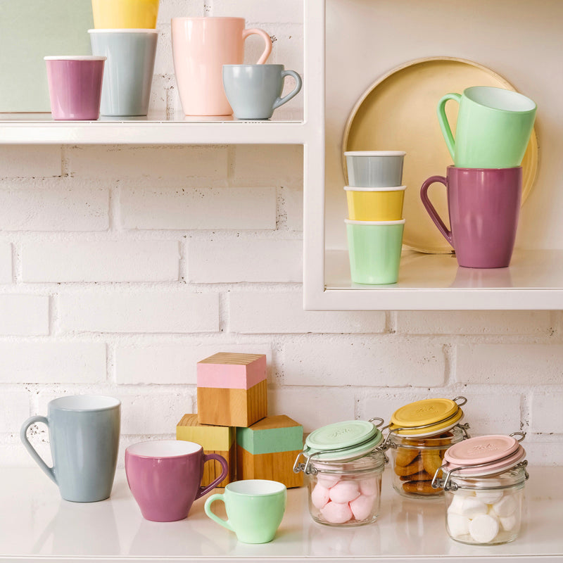 20 Cl Bormioli Rocco Fido Aromateca Pot hermétique cylindrique en verre Tappo Rosa Set de 6 pz