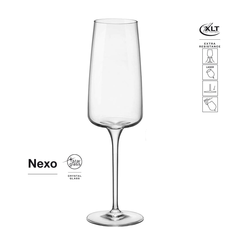 26 2 Cl Bormioli Rocco Nexo Sektflöte Aus Glas Set mit 6 Stück