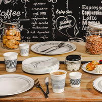 Bormioli Rocco Chiaroscuro Service assiettes en verre opalin Set de 18 pcs