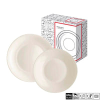 Bormioli Rocco White Moon Vajilla en vidrio opalino Set de 12 pz