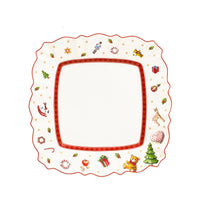 22X22 Cm Villeroy And Boch Toy S Delight Quadratischer Frühstücksteller aus Porzellan Weihnachtsdekor