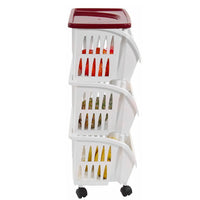 Bama Tidy Storage Trolley With Wheels And Plastic Tray Set 3 Pz