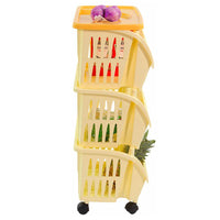 Bama Tidy Storage Trolley With Wheels And Plastic Tray Set 3 Pz