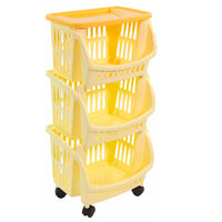 Bama Tidy Storage Trolley With Wheels And Plastic Tray Set 3 Pz