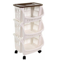 Bama Tidy Storage Trolley With Wheels And Plastic Tray Set 3 Pz